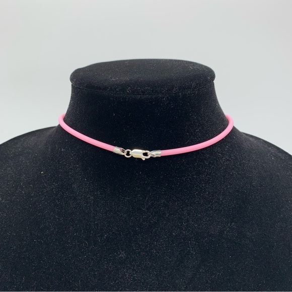 Blue Glass Pin Pendant Chord necklace - Picture 5 of 5